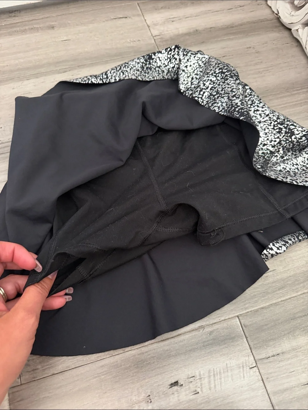 Girls Black & Silver Speckled Flare Skirt with Wide Waistband